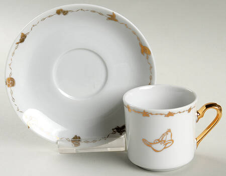 Looney Tunes (Gold) Flat Demitasse Cup & Saucer Set