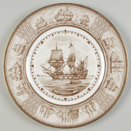 The Sailing Ship Collection Brown Dinner Plate