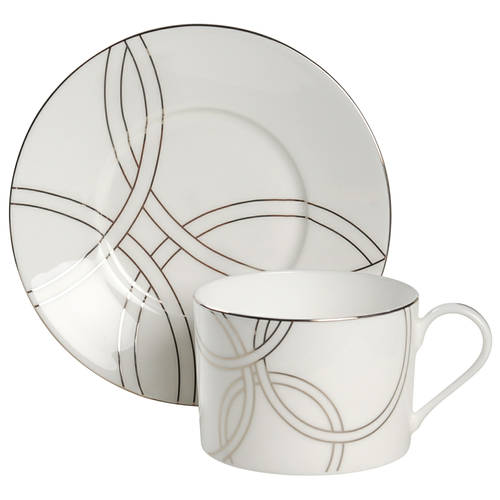 Halo Flat Cup & Saucer Set - Set of 4