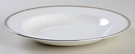 Silver Aster Large Rim Soup Bowl