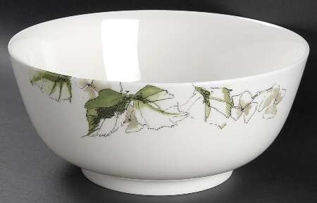Floral Leaf 9" Round Vegetable Bowl