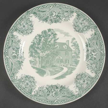 Salem College Green Dinner Plate