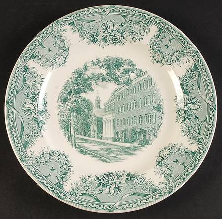 Salem College Green Dinner Plate