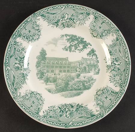 Salem College Green Dinner Plate