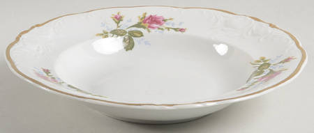 Pompadour Rose Rim Soup Bowl