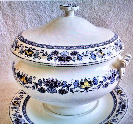 Mandarin Blue Multicolor Tureen & Lid w/Underplate