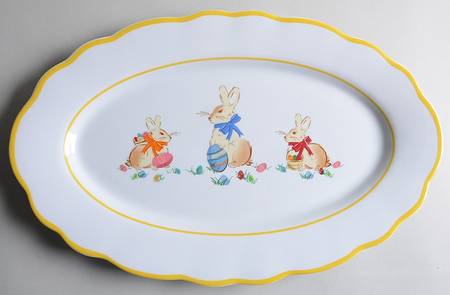 Spring Bunny 16" Oval Serving Platter