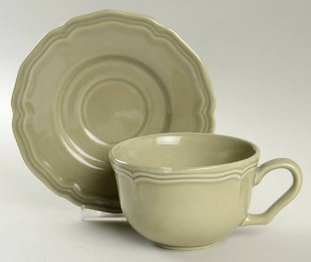 Baroque Green Flat Cup & Saucer Set