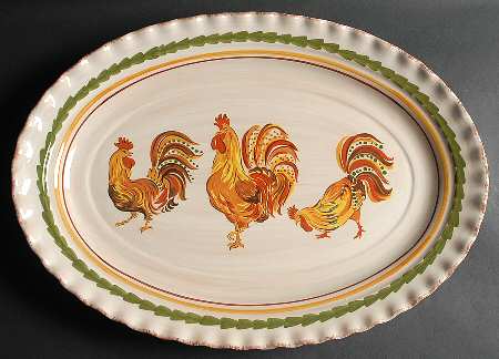 Tuscan Rooster 19" Oval Serving Platter