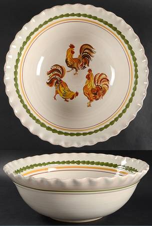 Tuscan Rooster 13" Round Serving Bowl