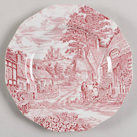 Old English Village Pink Salad Plate