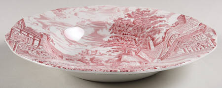 Old English Village Pink Rim Soup Bowl