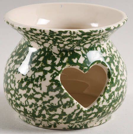Green Sponge Heart Votive Candleholder