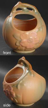 Wild Rose Peach 5" Handled Basket