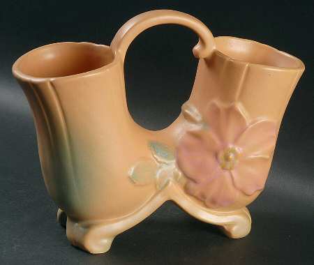 Wild Rose Peach 6" Double Vase