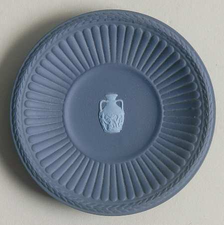 Lavender on Portland Blue Round Fluted Compotier