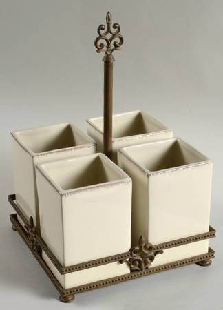 Belle Meade 5pc Flatware Caddy (4 Holders & Metal Caddy)