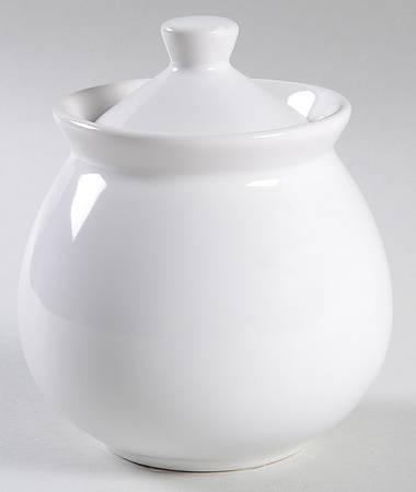 Fun Factory White (China) Sugar Bowl & Lid