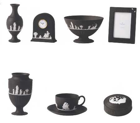 Jasper Classic White on Black Flat Cup & Saucer Set