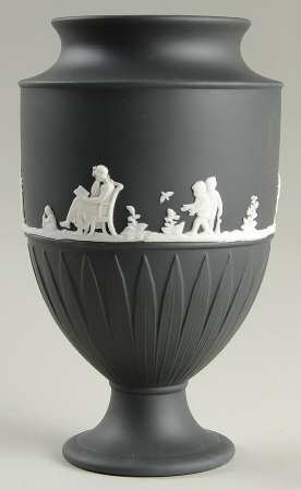 Jasper Classic White on Black Large Vase