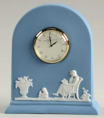 Jasper Classic White on Pale Blue Mantel Clock