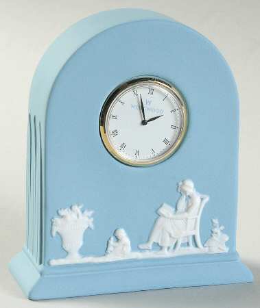Jasper Classic White on Turquoise Mantel Clock