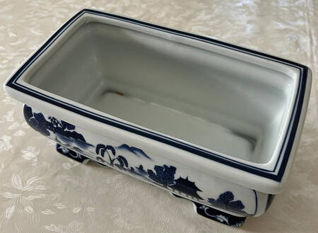 Blue Willow 10" Rectangular Planter