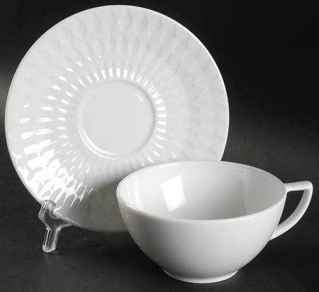 Diamond Embossed Flat Cup & Saucer Set