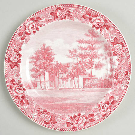 Old Avery Homestead Red Dessert/Pie Plate