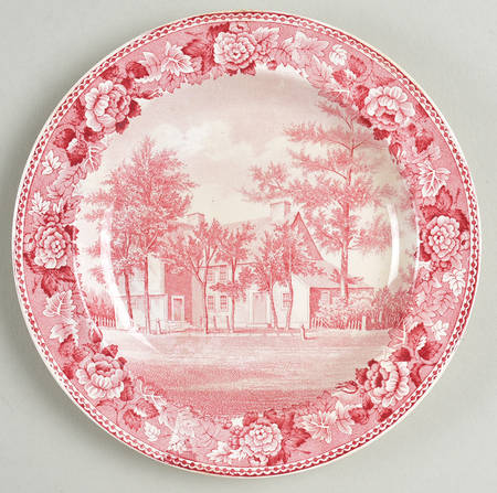 Old Avery Homestead Red Bread & Butter Plate