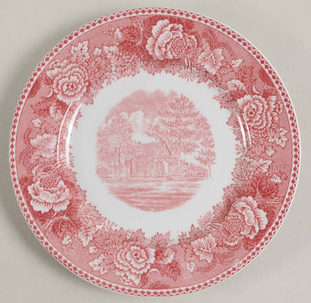 Old Avery Homestead Red Bread & Butter Plate