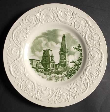 Wesleyan College Green Dinner Plate