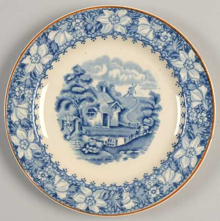 Colonial Blue (Rust Trim) Bread & Butter Plate