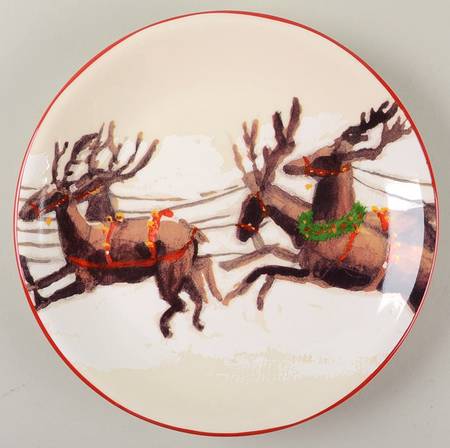 Santa & His Reindeer Salad/Dessert Plate