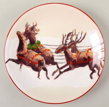Santa & His Reindeer Salad/Dessert Plate