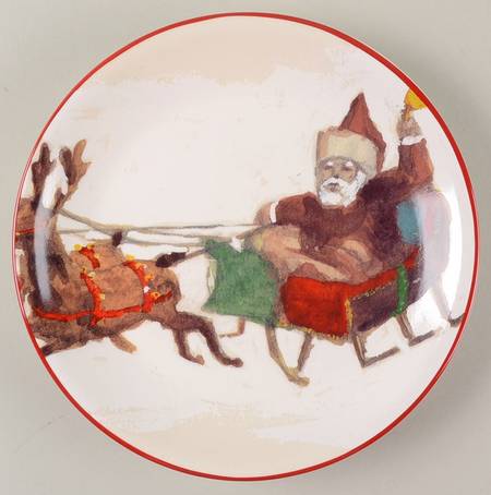 Santa & His Reindeer Salad/Dessert Plate