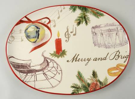 Christmas Carols 19" Oval Serving Platter