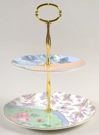 Butterfly Bloom 2-Tier Serving Tray