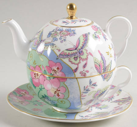 Butterfly Bloom Tea for One (Stacking Teapot w/Cup & Saucer)