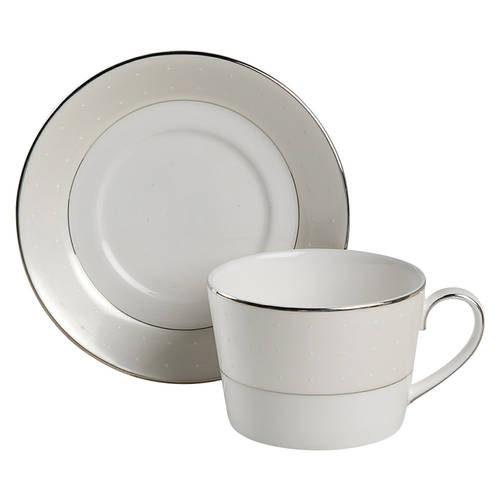 Etoile Platinum Flat Cup & Saucer Set