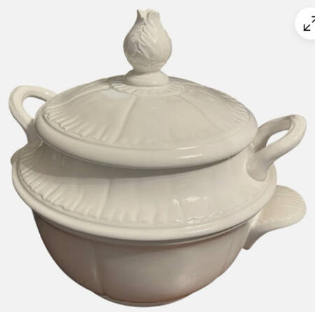 Antique White Tureen &  Lid