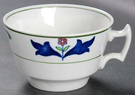 Old English (Green Trim) Flat Cup