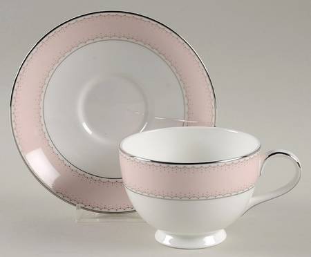 Dentelle Blush Footed Cup & Saucer Set
