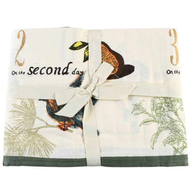 12 Days of Christmas (Gold Numbers, Coupe Shape) 70" X 90" Rectangular Tablecloth