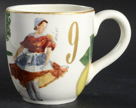 12 Days of Christmas (Gold Numbers, Coupe Shape) Mug