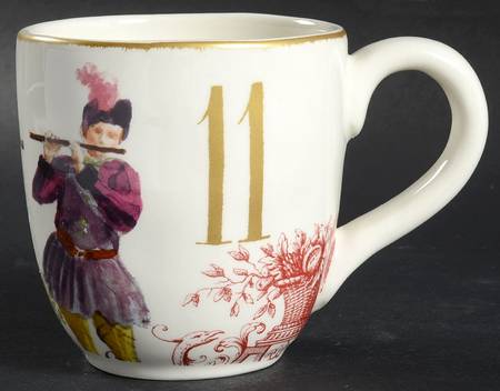 12 Days of Christmas (Gold Numbers, Coupe Shape) Mug