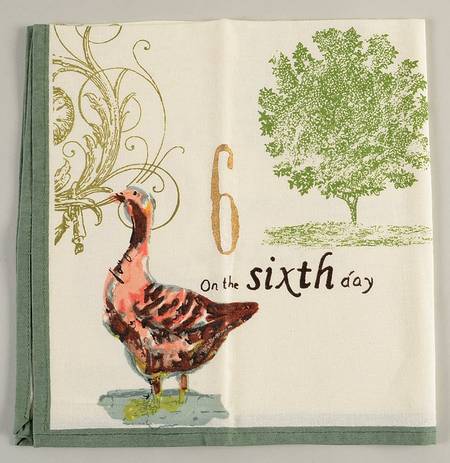 12 Days of Christmas (Gold Numbers, Coupe Shape) Cloth Napkin