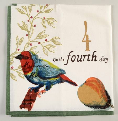12 Days of Christmas (Gold Numbers, Coupe Shape) Cloth Napkin