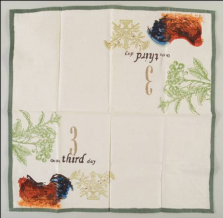12 Days of Christmas (Gold Numbers, Coupe Shape) Cloth Napkin