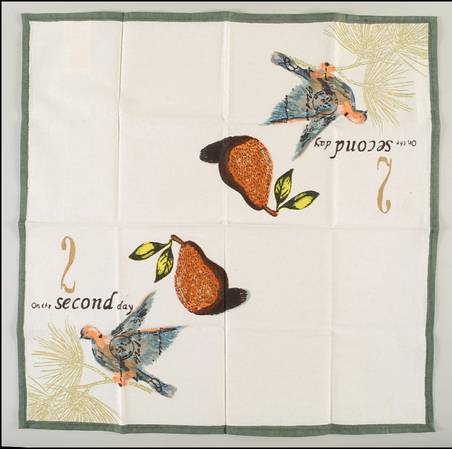 12 Days of Christmas (Gold Numbers, Coupe Shape) Cloth Napkin